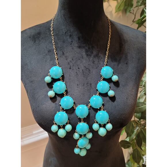 Unbranded Jewelry - Women's Turquoise Beaded Statement Necklace With Lobster Clasp Lock Jewelry Gift